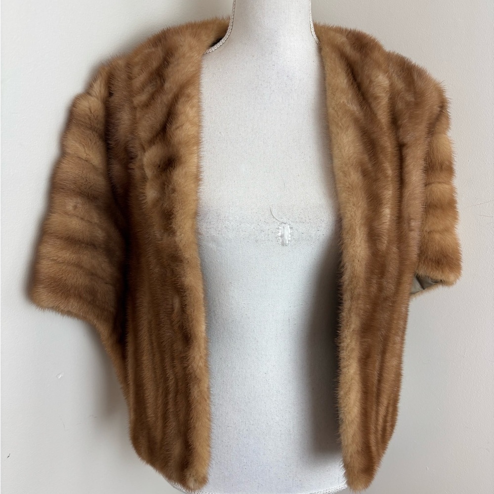 Ben Sherman Mutation Mink Stole In Natural Brown Vintage 60s - Picture 8 of 12
